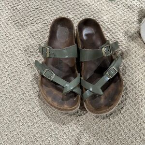 Birkenstock Women's Green and Khaki Sandals